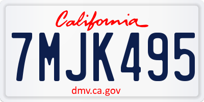 CA license plate 7MJK495