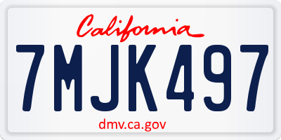 CA license plate 7MJK497