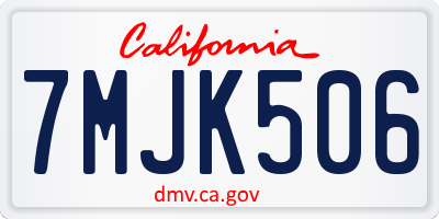 CA license plate 7MJK506