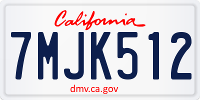 CA license plate 7MJK512