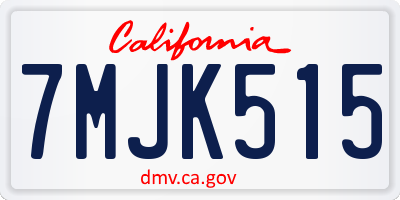 CA license plate 7MJK515
