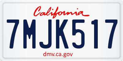 CA license plate 7MJK517