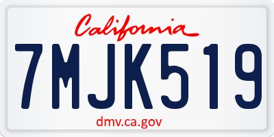 CA license plate 7MJK519