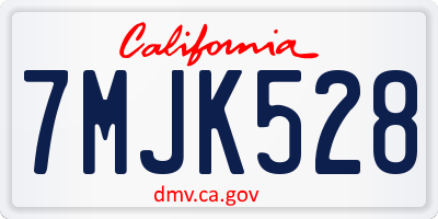 CA license plate 7MJK528