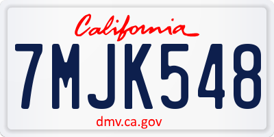 CA license plate 7MJK548