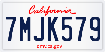 CA license plate 7MJK579