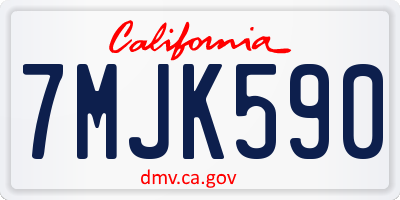 CA license plate 7MJK590
