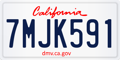 CA license plate 7MJK591