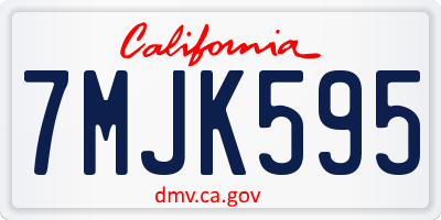 CA license plate 7MJK595