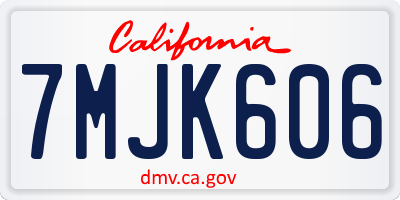 CA license plate 7MJK606
