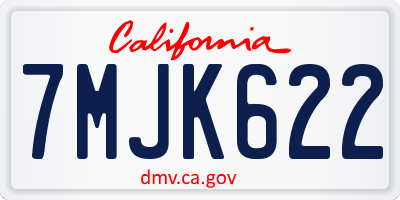CA license plate 7MJK622