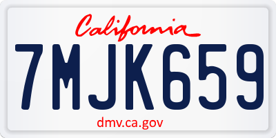 CA license plate 7MJK659