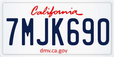 CA license plate 7MJK690