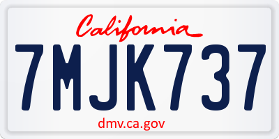 CA license plate 7MJK737