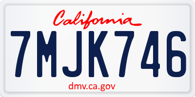CA license plate 7MJK746