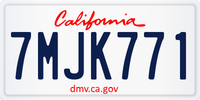 CA license plate 7MJK771