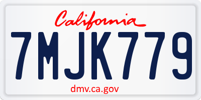 CA license plate 7MJK779