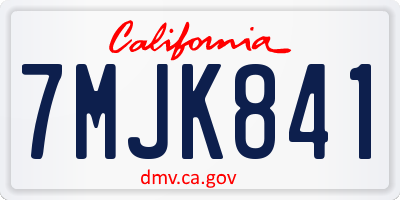 CA license plate 7MJK841
