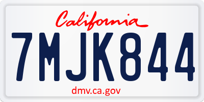 CA license plate 7MJK844