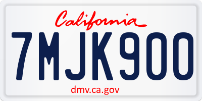 CA license plate 7MJK900