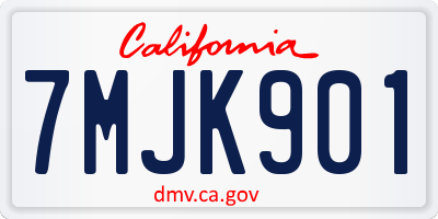 CA license plate 7MJK901
