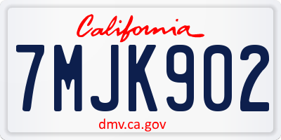 CA license plate 7MJK902