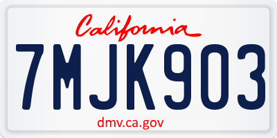 CA license plate 7MJK903