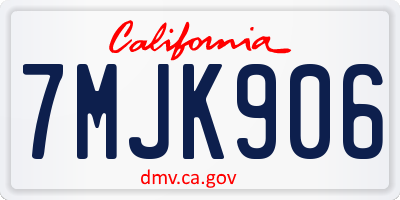 CA license plate 7MJK906