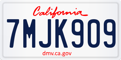 CA license plate 7MJK909