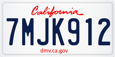 CA license plate 7MJK912