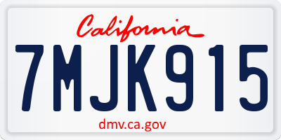 CA license plate 7MJK915