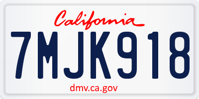 CA license plate 7MJK918