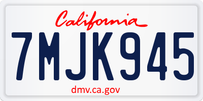 CA license plate 7MJK945