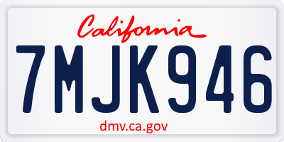 CA license plate 7MJK946