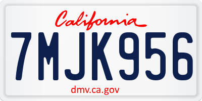 CA license plate 7MJK956