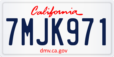 CA license plate 7MJK971