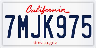 CA license plate 7MJK975