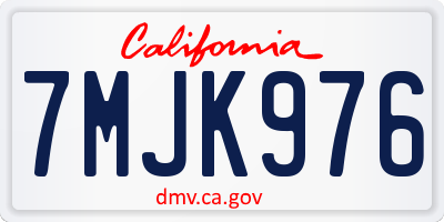 CA license plate 7MJK976