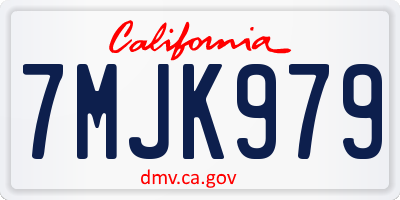 CA license plate 7MJK979