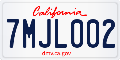 CA license plate 7MJL002