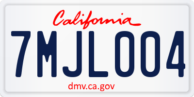 CA license plate 7MJL004