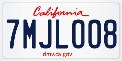 CA license plate 7MJL008
