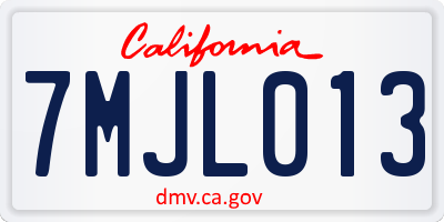 CA license plate 7MJL013