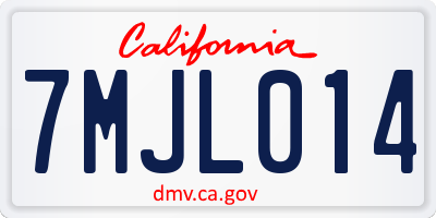 CA license plate 7MJL014