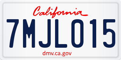 CA license plate 7MJL015