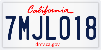 CA license plate 7MJL018