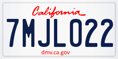 CA license plate 7MJL022