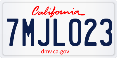 CA license plate 7MJL023