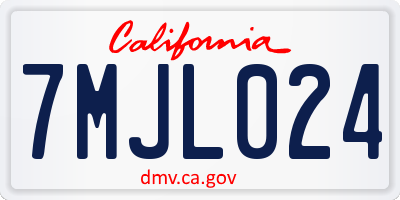 CA license plate 7MJL024