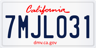 CA license plate 7MJL031